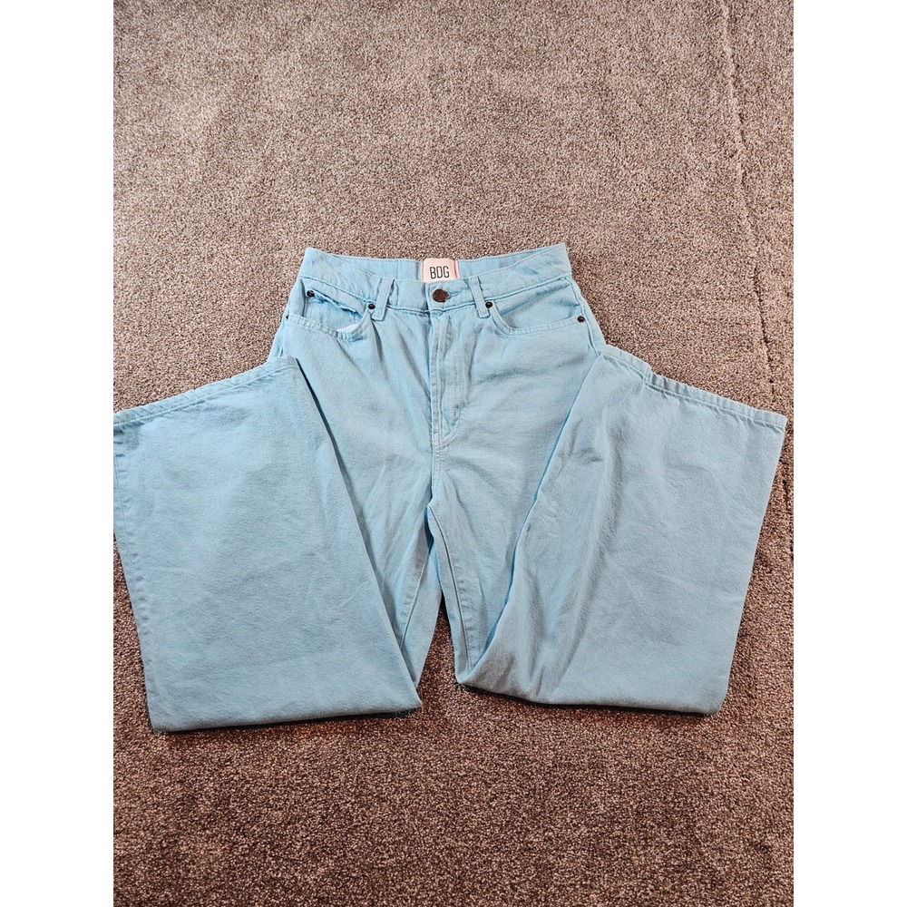 BDG Urban Outfitters High & Wide Leg Jeans Light Blue Wash Denim Size 27 - Picture 9 of 16